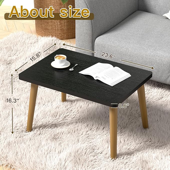 Small Coffee Table for Small Space, Low Table, Floor Table Desk for Sitting on - Image 3