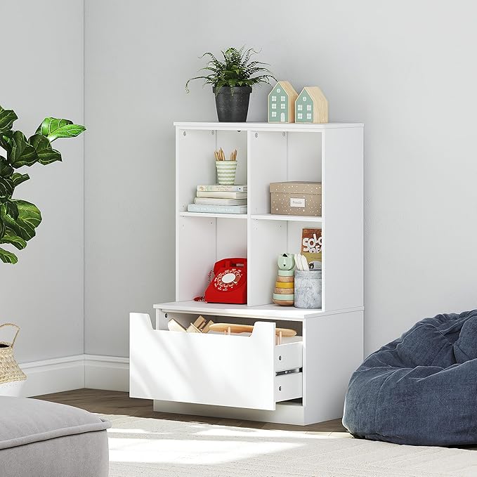 UTEX Kids Bookshelf and Toy Storage Organizer, Toddlers Bookcase - Image 2