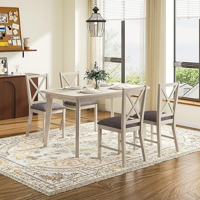 47'' Solid Wood Dining Table for 4-6, Farmhouse Kitchen Table for Kitchen - Image 4