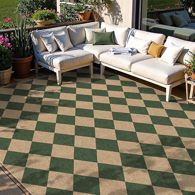 Lahome Checkered Washable Rugs 8x10, Easy Jute Rug - Image 7