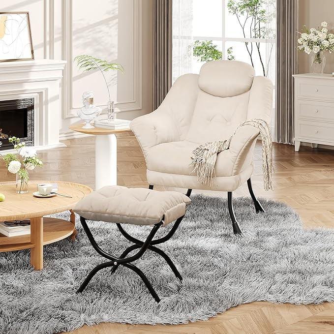IDEALHOUSE Lazy Chair with Ottoman - Image 9