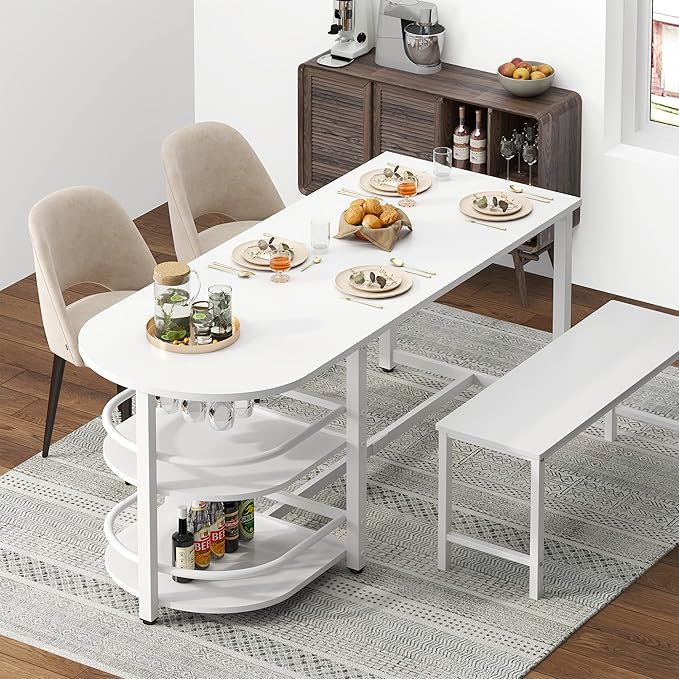soges Dining Table for 4-6 Person, 71 inch Long Kitchen Dining Table for Living by soges