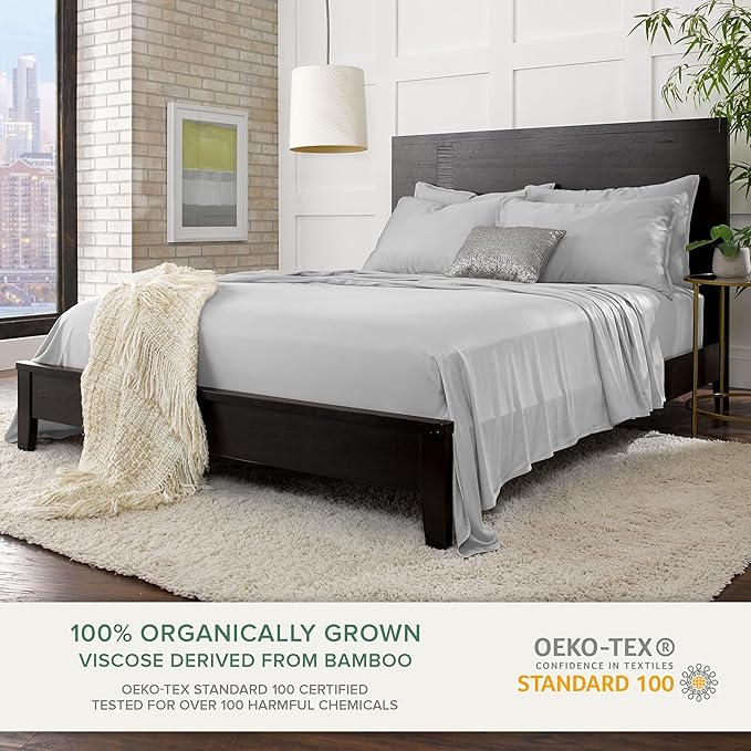 Twin Sheets by Pure Bamboo, Genuine 100% Organic Viscose Derived from Bamboo - Image 2