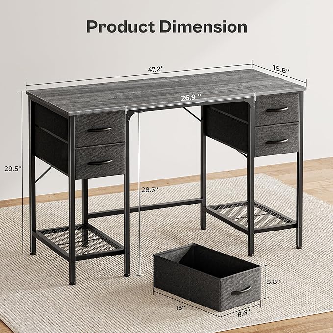 Huuger 47 Inch Computer Desk - Image 3