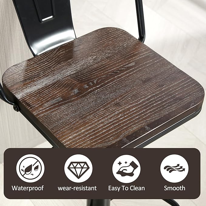 Finnhomy Bar Stools Set of 2 Counter Height, Swivel Barstools - Image 6
