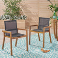 Merax Mesh Seating Solid Wood Dining Chairs Set of 2, French Country Style by Merax