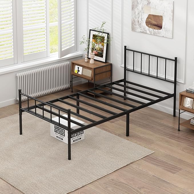 Twin XL Bed Frame-Classic Metal Platform Bed Frame, Mattress Foundation - Image 5