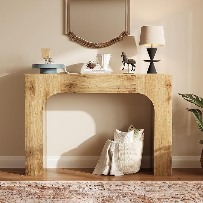 43 Inch Farmhouse Long Console Table, Wooden Sofa Table - Image 2