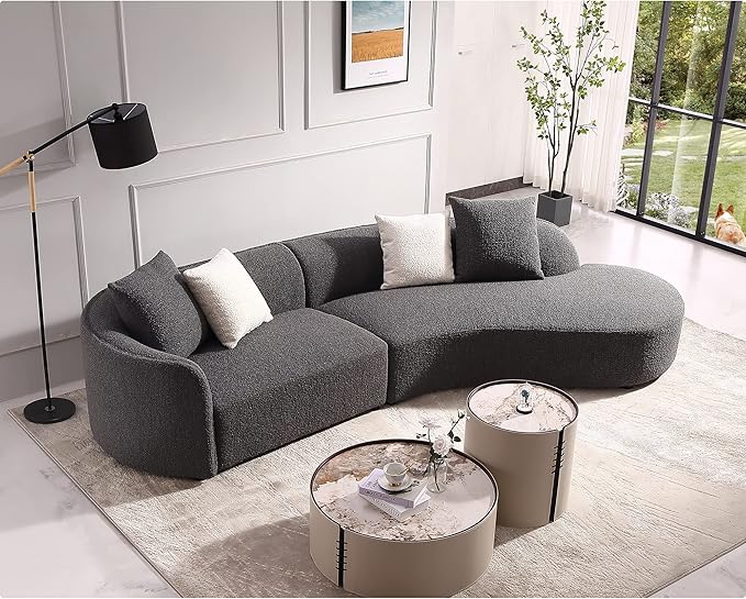 Acanva Luxury Modern Style Living Room Upholstery Curved Sofa by acanva