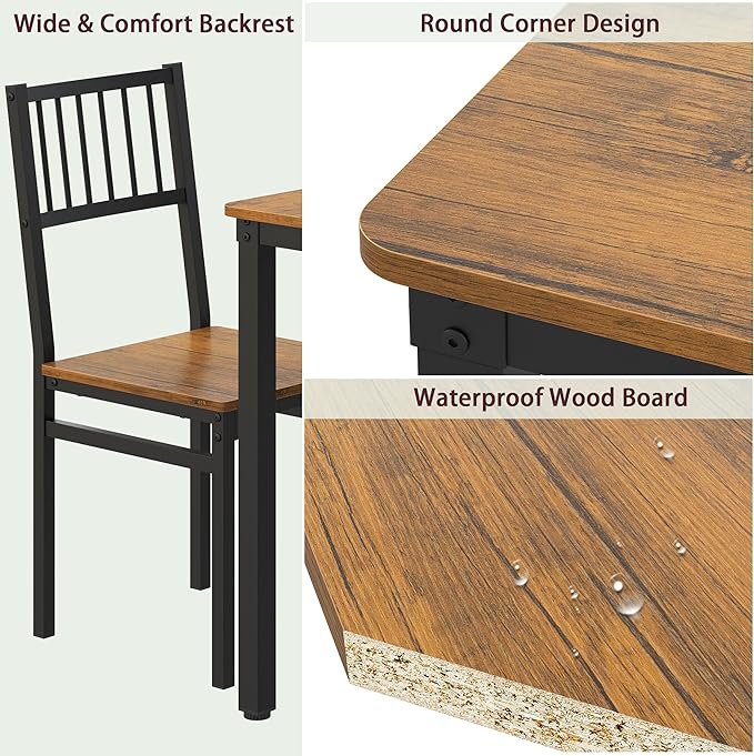 Teraves Dining Table Set for 4/Computer Desk, Kitchen Table - Image 7
