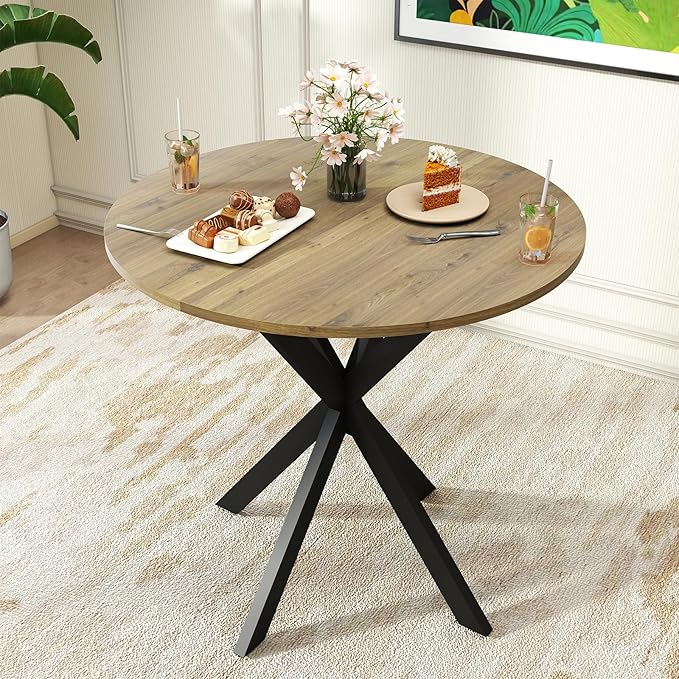 Round Dining Table, 31.5" Small Dining Table by Zevemomo
