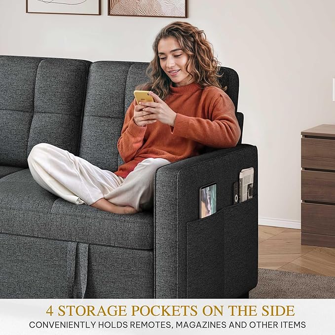 DWVO 55" Convertible Sofa Bed, 3-in-1 Sleeper Sofa - Image 5