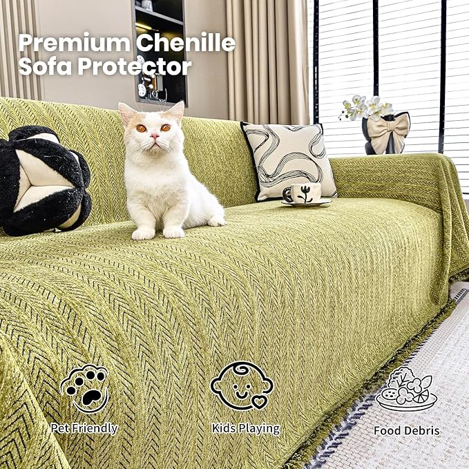 Nobildonna Sofa Cover Washable Soft Thicken Chenille Couch Cover - Image 2