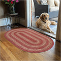 Homespice 2x3' Red Oval Braided Rug. Apple Pie Red Jute Oval Rug. Uses- Entryway by Homespice