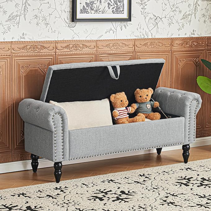 Furniliving 51” Bedroom Bench, End of Bed Bench - Image 9