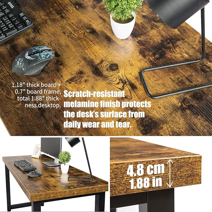 TOPSKY 59" Big Large Computer Office Desk 1.88" Thickness Desktop - Image 7