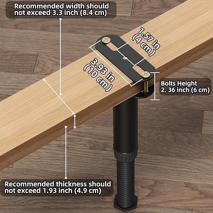 4 Pcs Adjustable Height Bed Support Legs 7.08-12.6 inch - Image 6