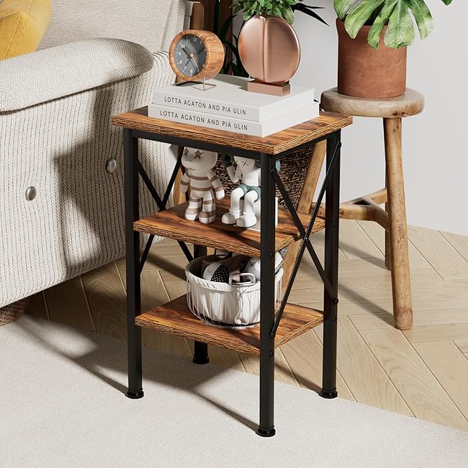 VECELO Modern Nightstands X-Design Side End Table Night Stand - Image 6