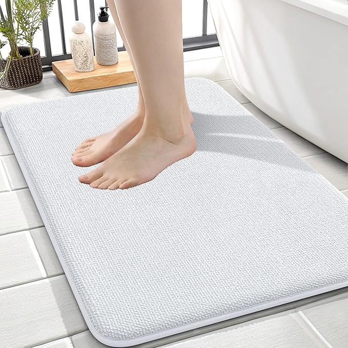 OLANLY Thick Memory Foam Bath Mat Rug 24x16, Extra Soft Absorbent Bathroom Rug by OLANLY