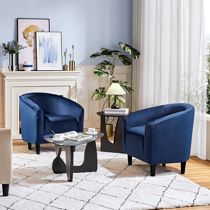 Yaheetech Velvet Club Chair, Modern Tufted Accent Chair - Image 4