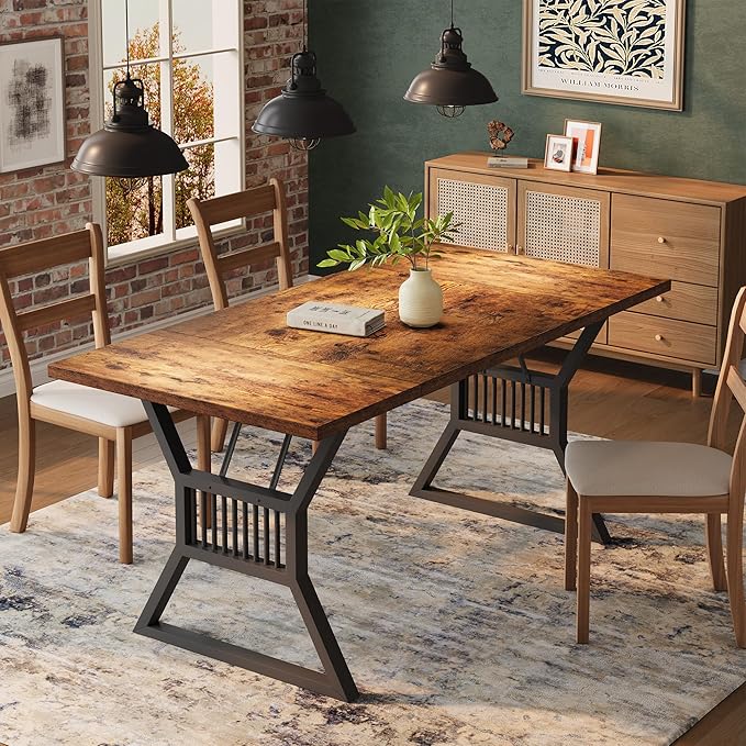 GarveeHome 70.8 Inch Dining Table 4-6 Person, Kitchen Table - Image 3