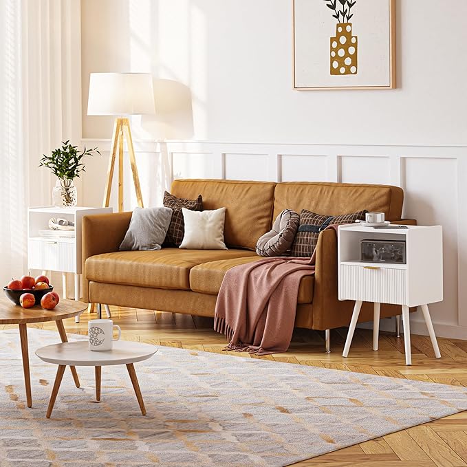 White Nightstand, Modern Bedside Table - Image 4