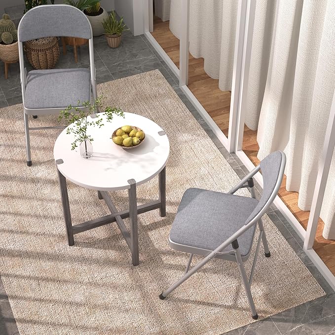 VECELO Padded Folding Chairs 4 Pack, Comfortable Cushioned Seat & Backrest - Image 8