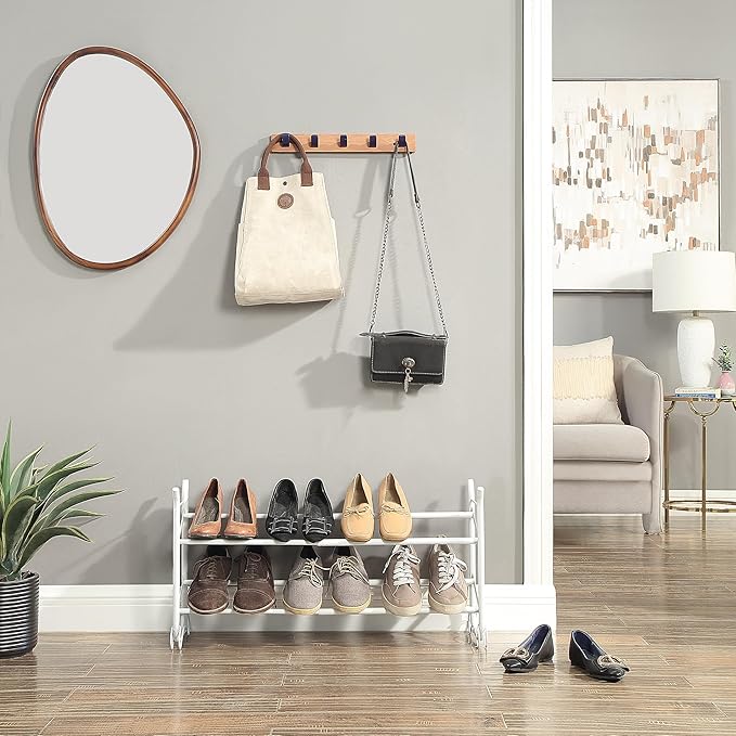 SunnyPoint Expandable & Stackable 2-Tier Shoe Rack – Adjustable Shoe Organizer - Image 2