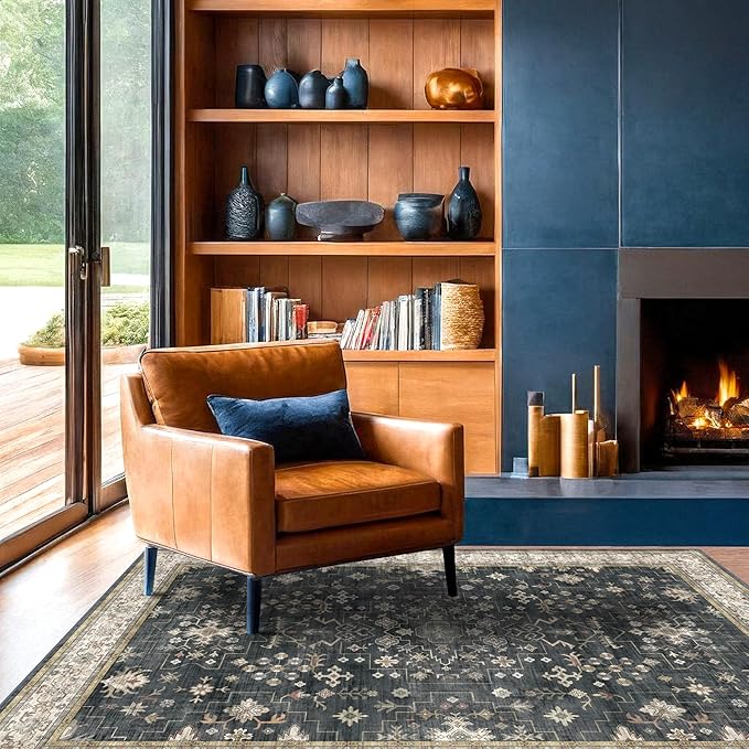 Boho Washable 4x6 Entryway Rug by HazoHaus
