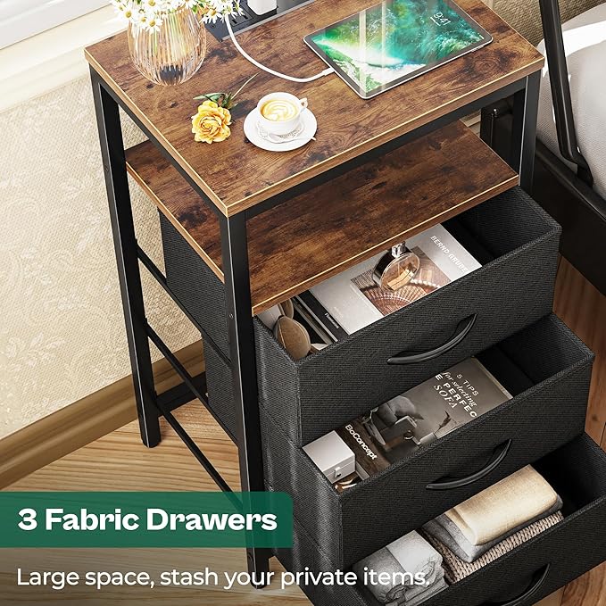 Huuger Nightstands Set of 2, 27.6 Inch End Tables - Image 7