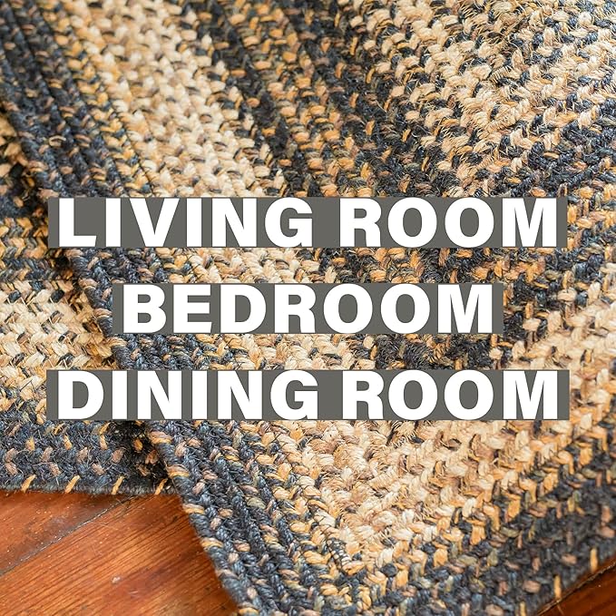 Homespice Kilimanjaro Premium Jute Braided Area Rug, Reversible, Natural Jute - Image 8