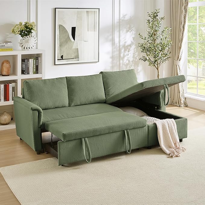 Ball & Cast Reversible Sectional Sofa Couch, L-Shape Sleeper Sofa Bed - Image 6