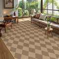 Lahome Checkered Easy Jute Rug, 9x12 Washable Dining Room Rug Indoor Outdoor by Lahome