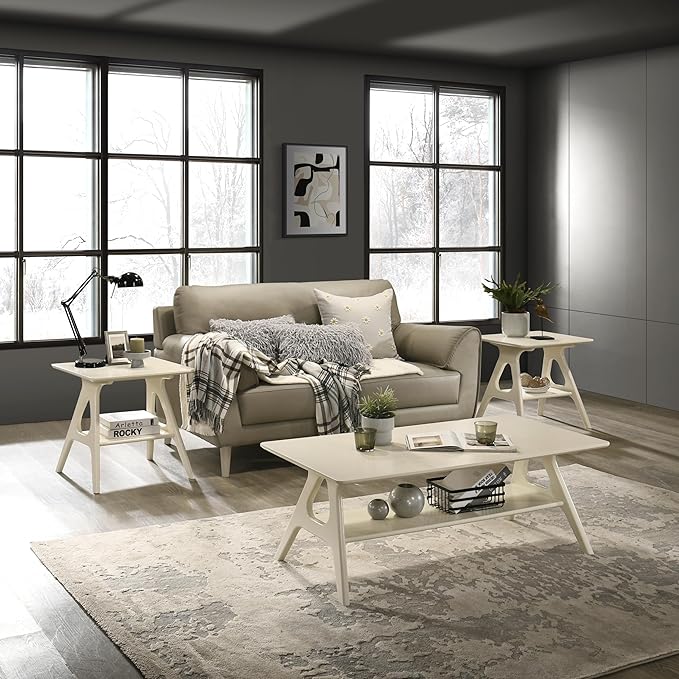 Roundhill Furniture Arona 3-Piece Coffee Table Set, Coffee Table and Two End by RoundhillFurniture