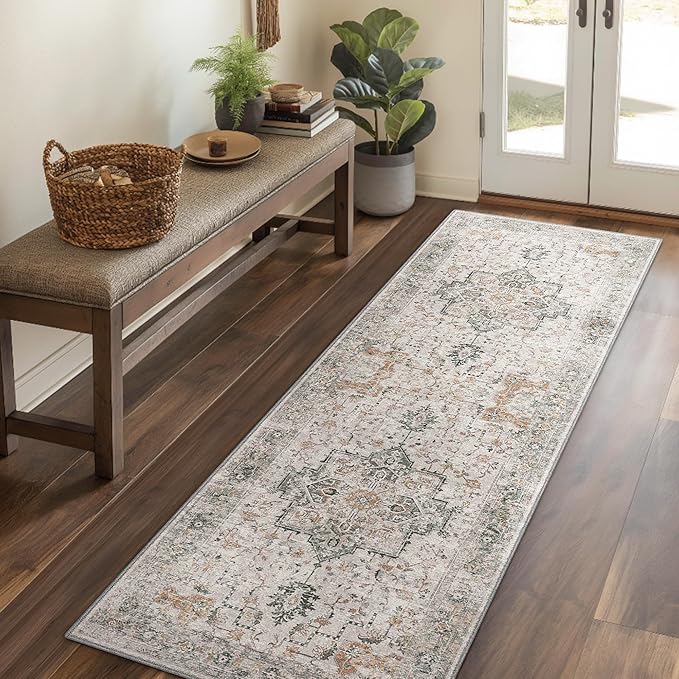 GENIMO Runner Rug 2x10 Machine Washable Non Slip Vintage Hallway Runner Rug - Image 10
