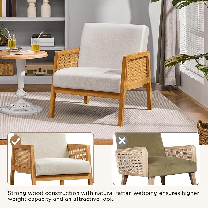 Yaheetech Beige Accent Chair, Armchair - Image 7