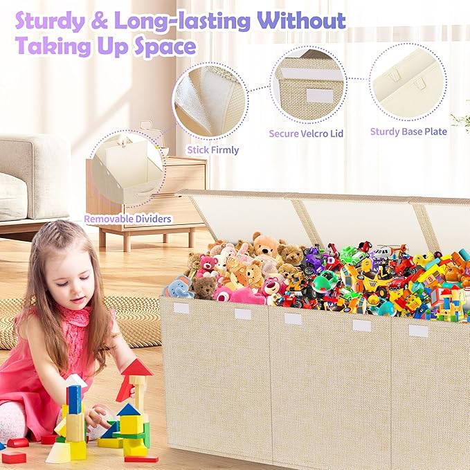 Extra Large Toy Box, Collapsible Sturdy Kids Toy Chest - Image 4