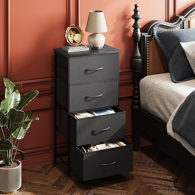 WLIVE Dresser with 4 Drawers, Fabric Storage Tower, Organizer Unit - Image 4