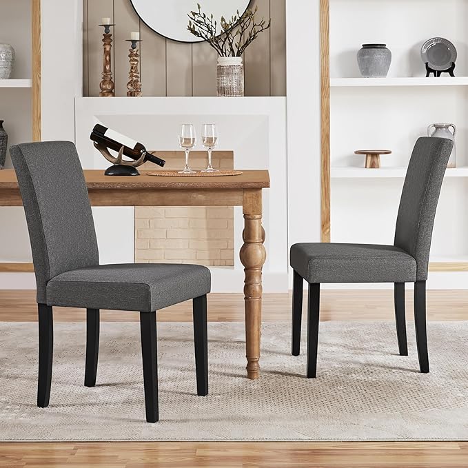 Yaheetech Dining Chairs Set of 2 Fabric Upholstered Parson Kitchen Chairs - Image 8
