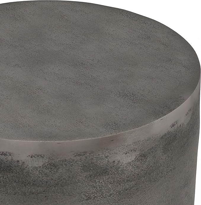 SIMPLIHOME Morris 17-inch Wide Cast Aluminum Metal Side Table in Antique Silver - Image 4
