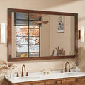TETOTE 48 x 30 Walnut Wood Mirror by TETOTE
