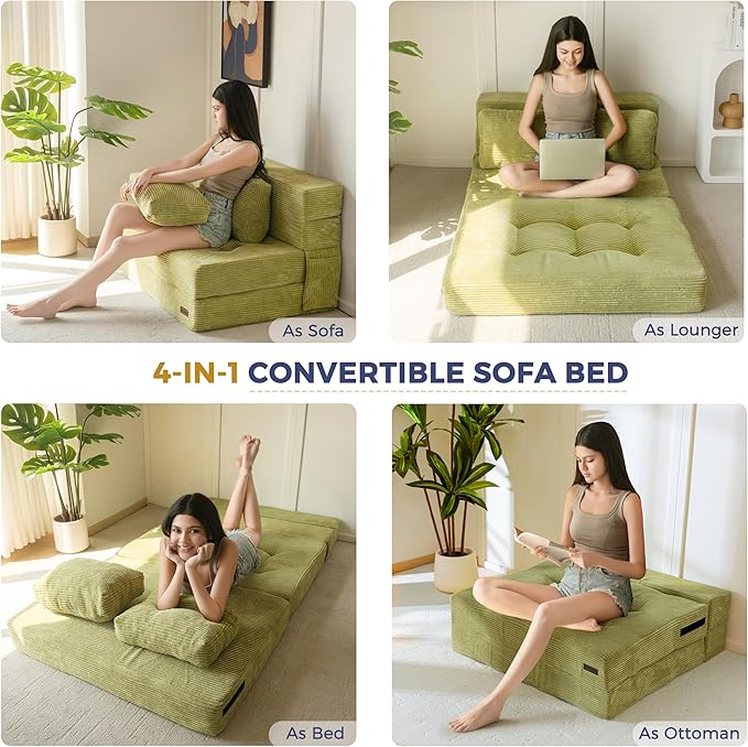 MAXYOYO Convertible Sofa Bed, Fold Out Loveseat Sleeper Sofa - Image 4
