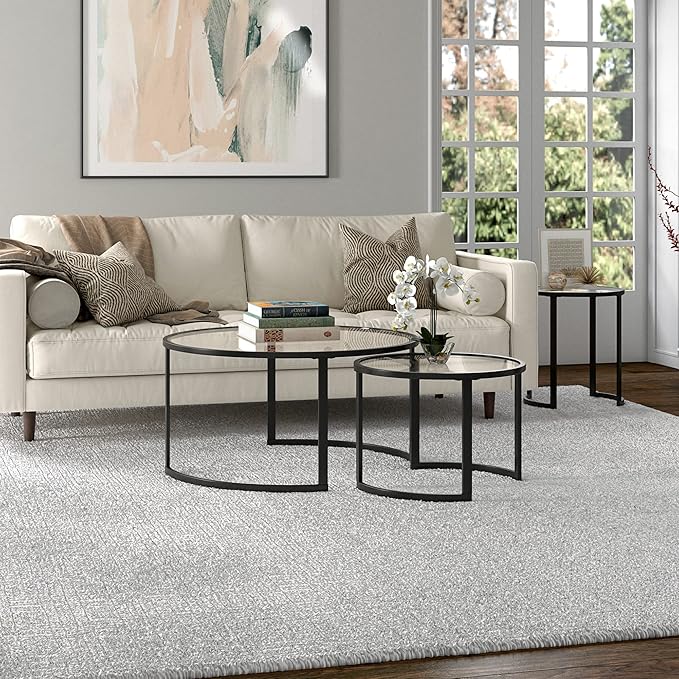 Mitera Round Nested Coffee Table in Blackened Bronze - Image 9
