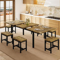 7-Piece Dining Table Set, Mid Century Modern Dinner Table by Einhomn