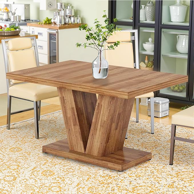 47 Inch Dining Table for 4, Farmhouse Dinner Table Wooden Kitchen Tables by Unknown