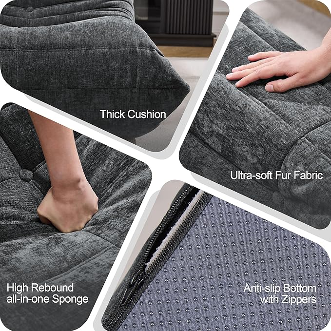 Hobestluk Bean Bag Chairs for Adults Giant Bean Bag Chair Memory Foam BeanBag - Image 6