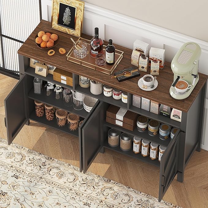 Buffet Sideboard with Storage Farmhouse with 4 Doors, Dining Room - Image 4