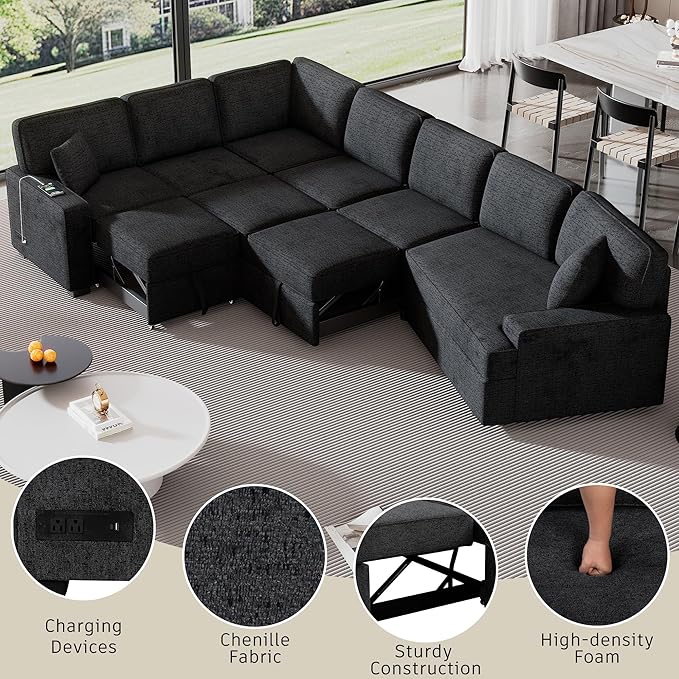 126" Extra Large Pull-Out Sofa Bed - Image 6