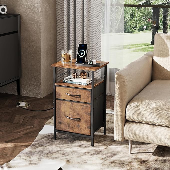 WLIVE Night Stand Set 2, Nightstand - Image 2