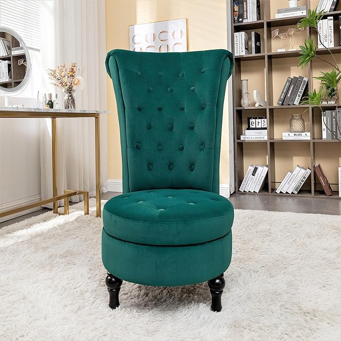 Container Furniture Direct Royal High-Back Velvet Accent Chair by ContainerDirect